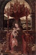 unknow artist The virgin and child enthroned oil